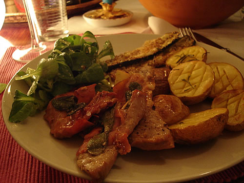 Saltimbocca mit Zucchini und Kartoffeln